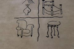 Hand Tufted Rug, Wool Modern Rug