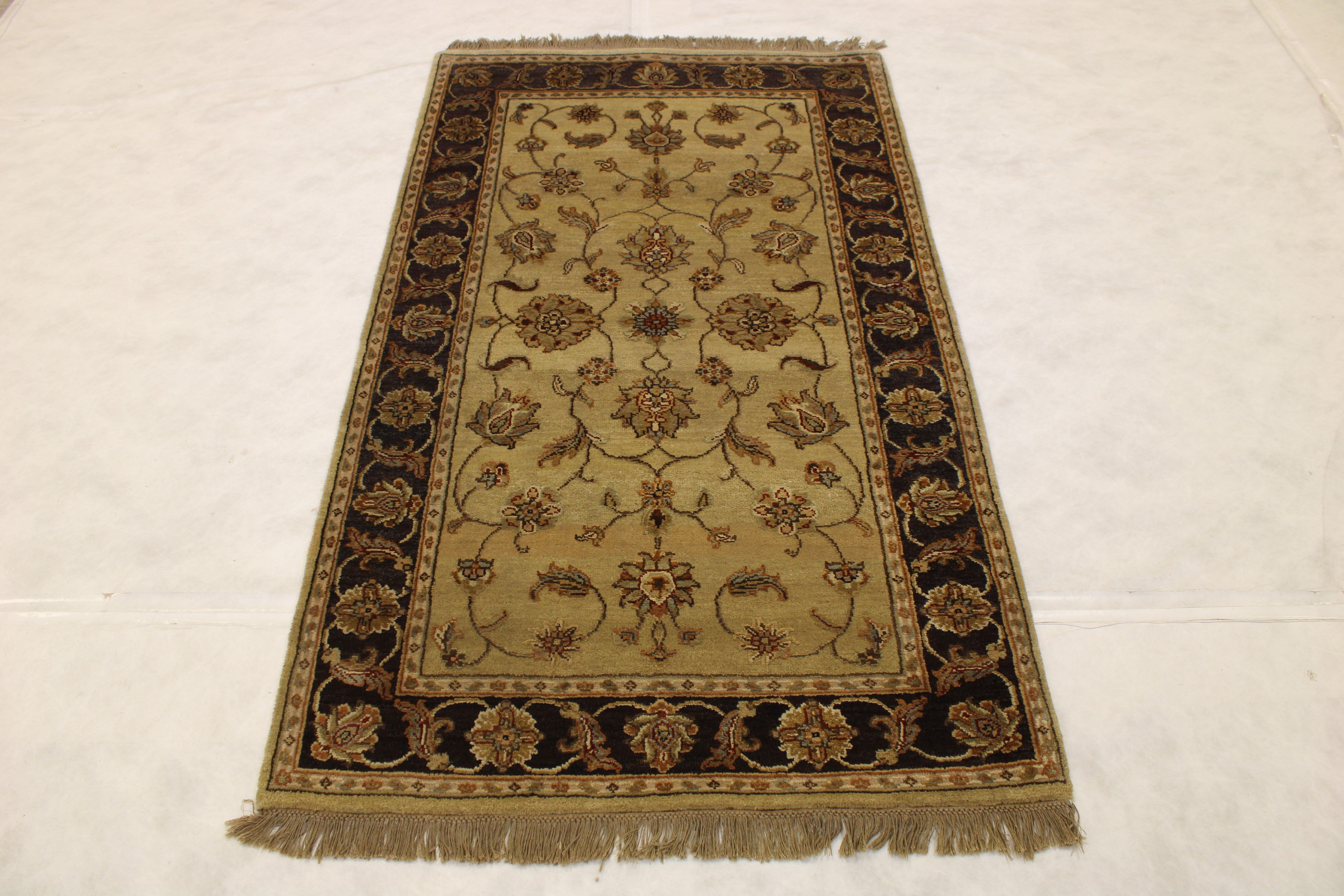 Oriental Area Rug, Indian Silk Flower Rug