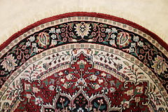 Indian Round Rug, 4x4 Round Rug, Jammu Kashmir Rug