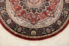 Indian Round Rug, 4x4 Round Rug, Jammu Kashmir Rug