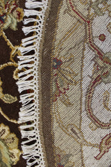 5x5 Round Rug, Silk Flower Rug, Indian Round Rug