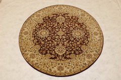 Traditional Round Rug, Oushak Round Rug, Indian Rug