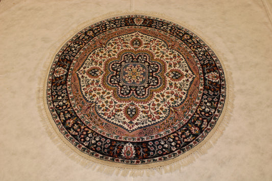 Persian Round Rug, 5x5 Round Rug, Jammu Kashmir Rug