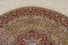 5x5 Round Rug, Indian Round Rug, Jammu Kashmir Rug
