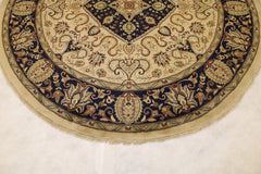 6x6 Round Rug, Pak Persian Rug, Hand Knotted Round Rug