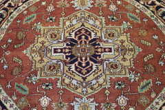 Serapi Round Rug, 6x6 Round Rug, Indian Wool Rug