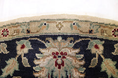 Oriental Round Rug, Indian Jaipur Rug, 6x6 Round Rug