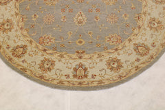 Oushak Round Rug, Hand Knotted Rug, Indian Round Rug