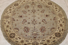 6x6 Round Rug, Pakistani Chobi Rug