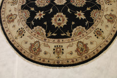 Black Round Rug, Oushak Round Rug, Indian Rug