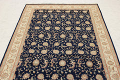 Silk Flower Rug, Indian Hand Knotted Rug, 8x12 Rug