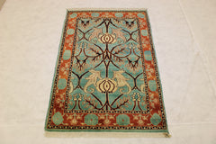 Geometric Wool Rug, Indian Floral Rug
