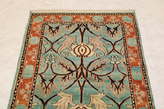 Geometric Wool Rug, Indian Floral Rug