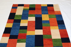 Hand Knotted Rug, Colorful Area Rug