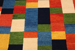 Hand Knotted Rug, Colorful Area Rug