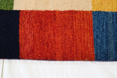 Hand Knotted Rug, Colorful Area Rug