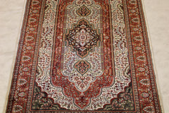 Kashmiri Rug, 4x6 Indian Rug, Hand Knotted Rug