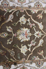 Traditional Runner Rug, Indian Silk Flower Rug