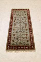 Oushak Runner Rug, Indian Hand Knotted Runner