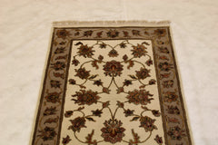 Persian Hand Knotted Rug, Silk Flower Design Rug