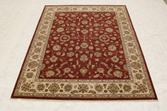 Hand Knotted Indian Rug, 8x10 Area Rug, Wool Rug