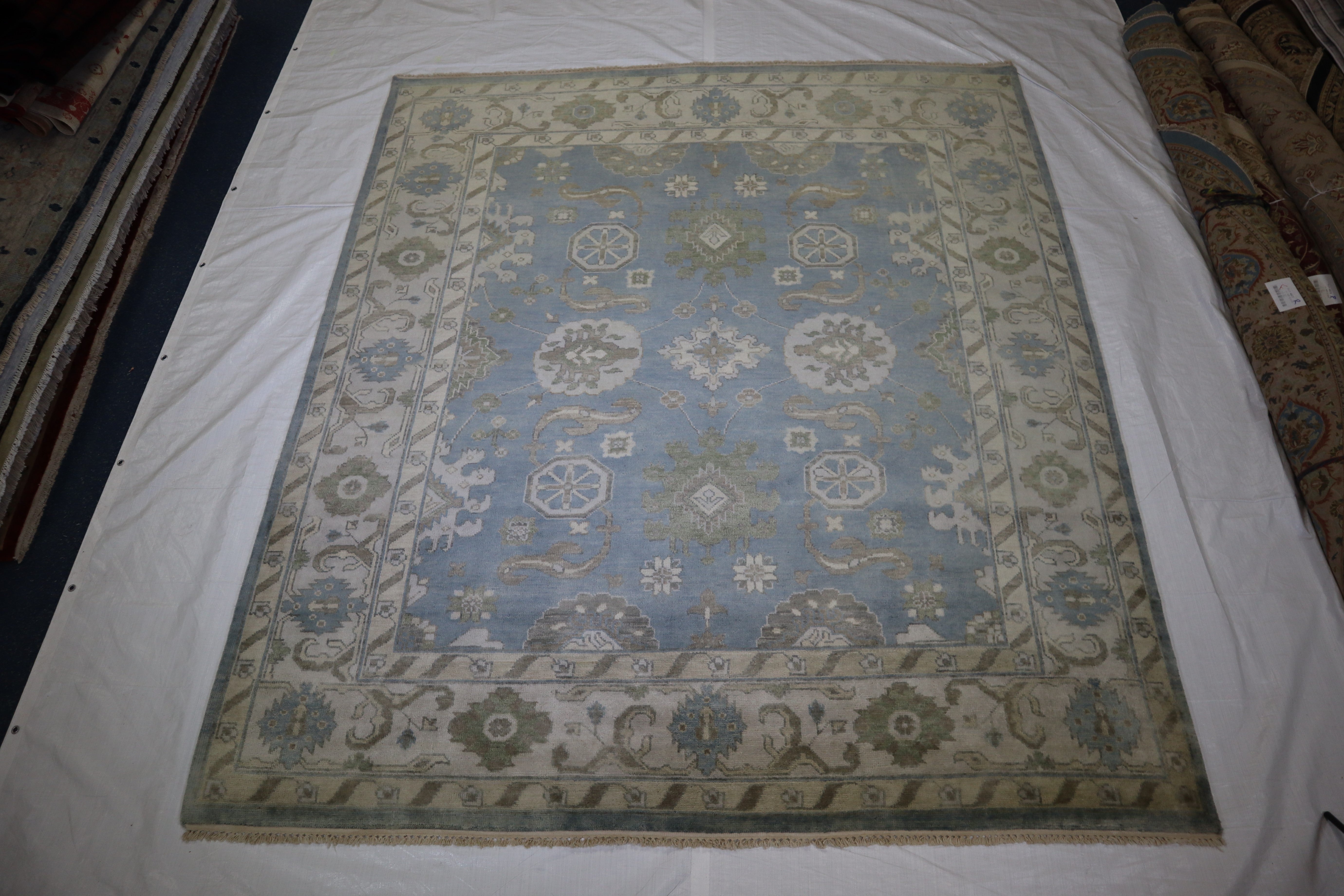 Indian Hand Knotted Rug, Oushak Wool Rug