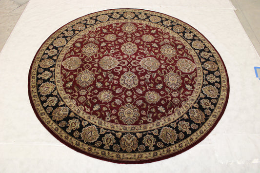 Jaipur Round Rug, 9x9 Hand Knotted Rug, Indian Round Rug