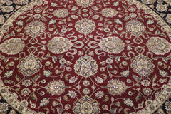 Jaipur Round Rug, 9x9 Hand Knotted Rug, Indian Round Rug