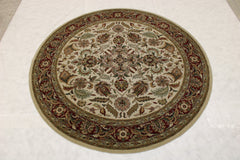 Tufted Round Rug, Ivory Round Rug, Indian Wool Rug