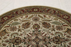 Tufted Round Rug, Ivory Round Rug, Indian Wool Rug