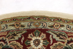 Tufted Round Rug, Ivory Round Rug, Indian Wool Rug