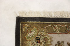 Silk Flower Rug, Persian Design Rug, 6x9 Area Rug