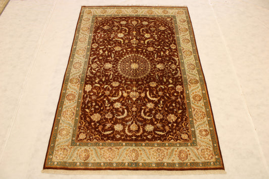 Silk Flower Rug, Oriental Rug, Indian Rug