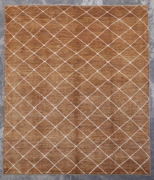 Afghan Contemporary Rug, Hand Knotted Area Rug