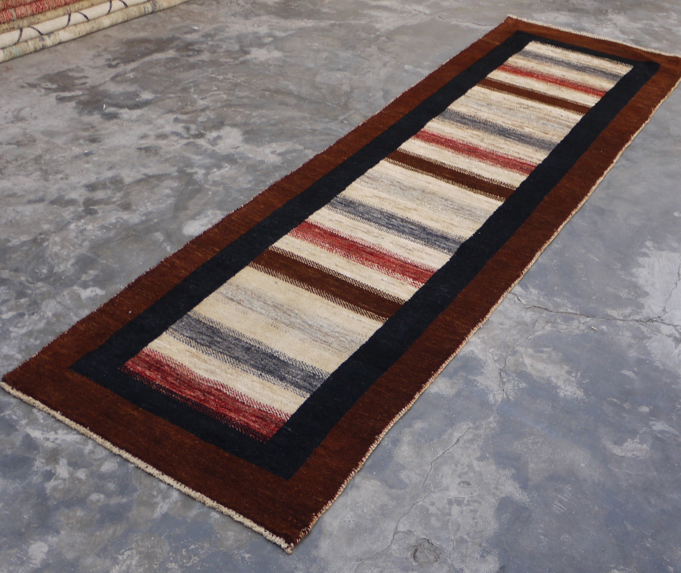 Hand Knotted Wool Runner, Contemporary Rug, 3x9 Runner
