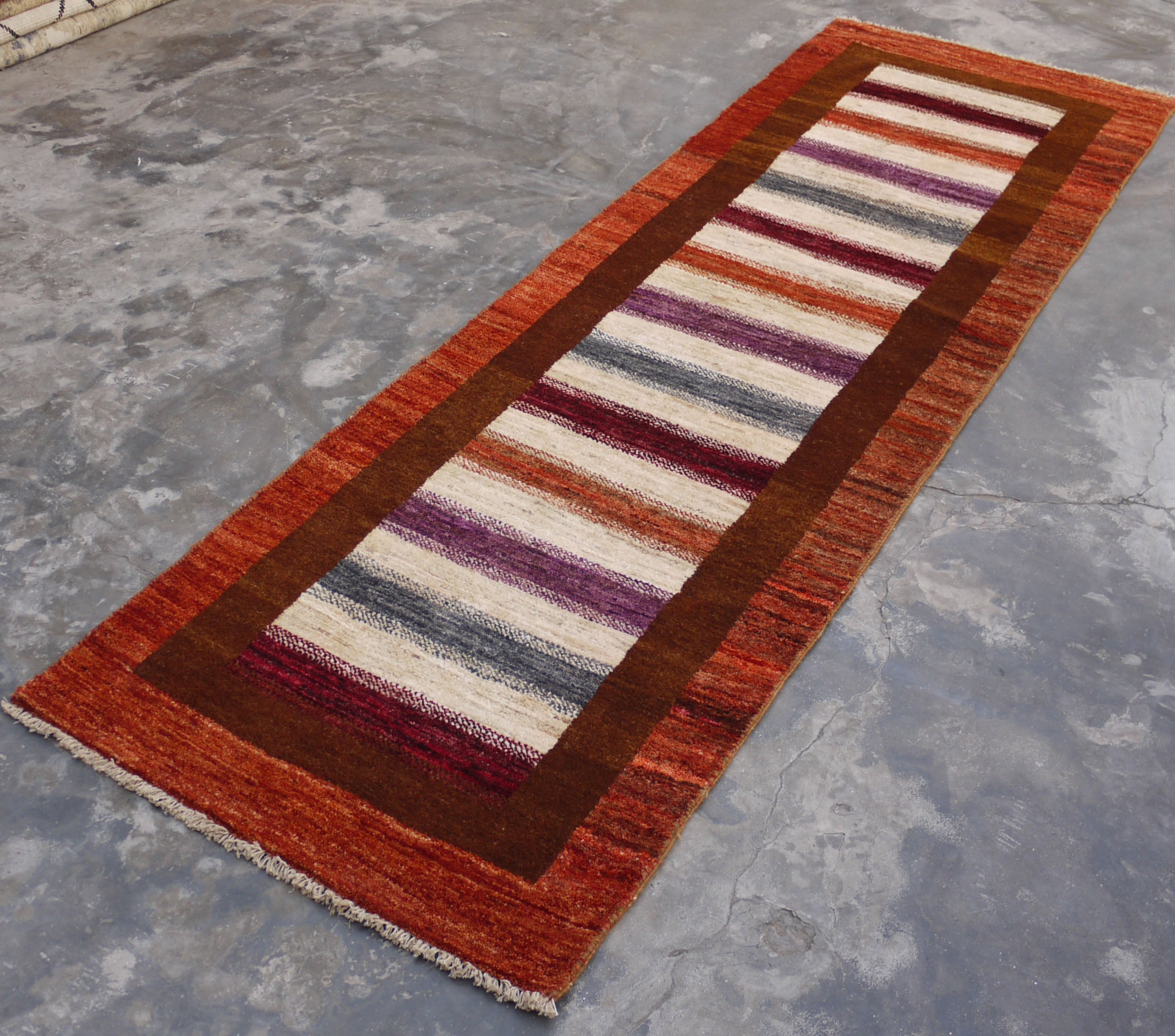Contemporary Rug, Afghanistan Runner, Natural Multi