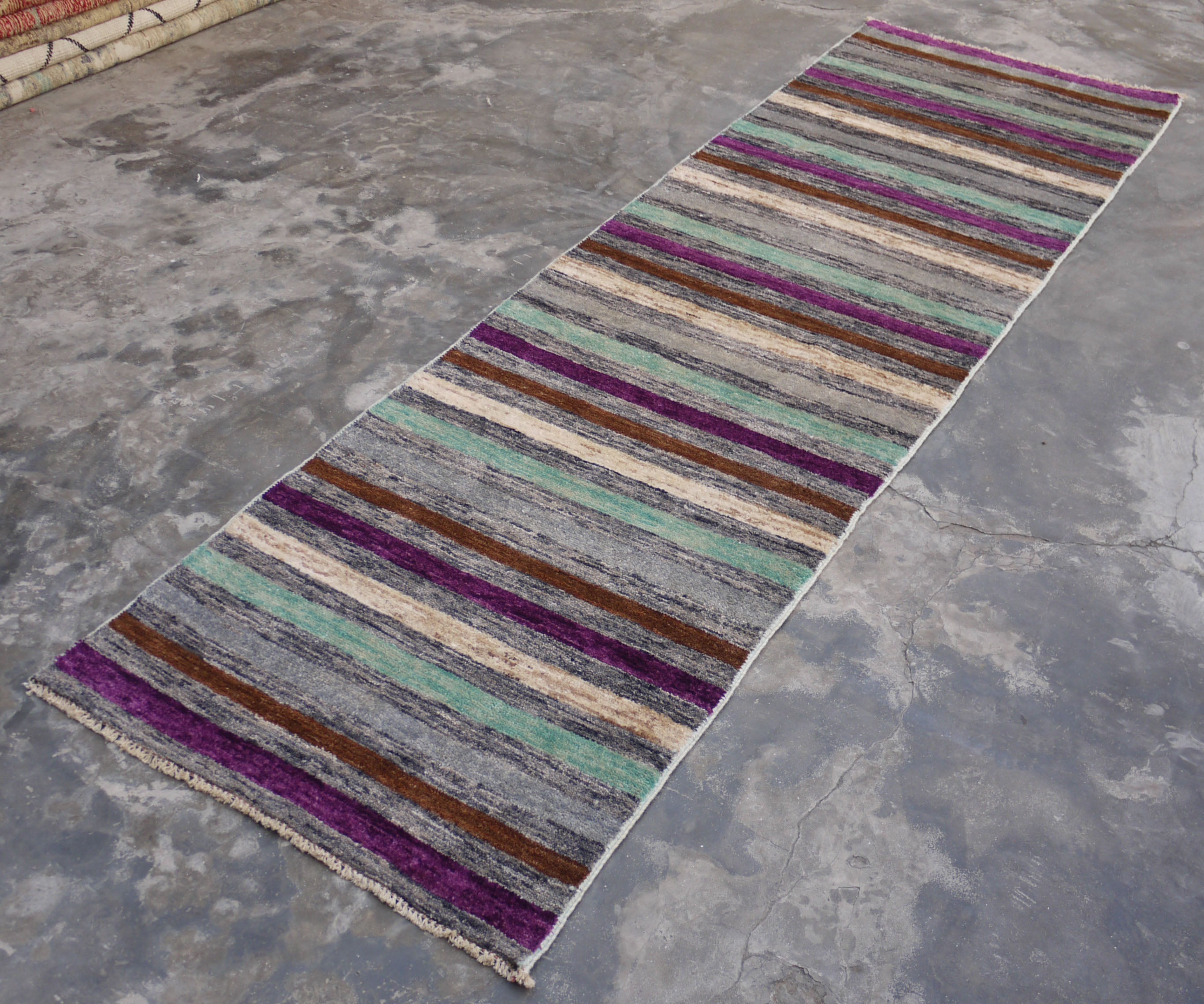 Contemporary Rug, Wool Runner Rug, Multicolored, Hallway Runners