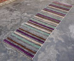 Contemporary Rug, Wool Runner Rug, Multicolored, Hallway Runners