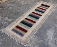 Contemporary Rug, Afghan Runner, Hand Knotted Runner