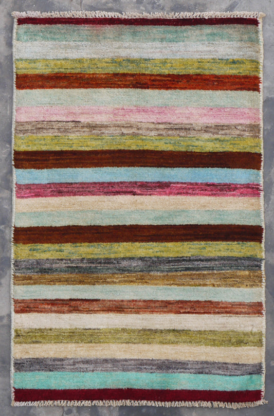 Contemporary Rug, Multicolored Rug, Wool Rug, Knotted Rug