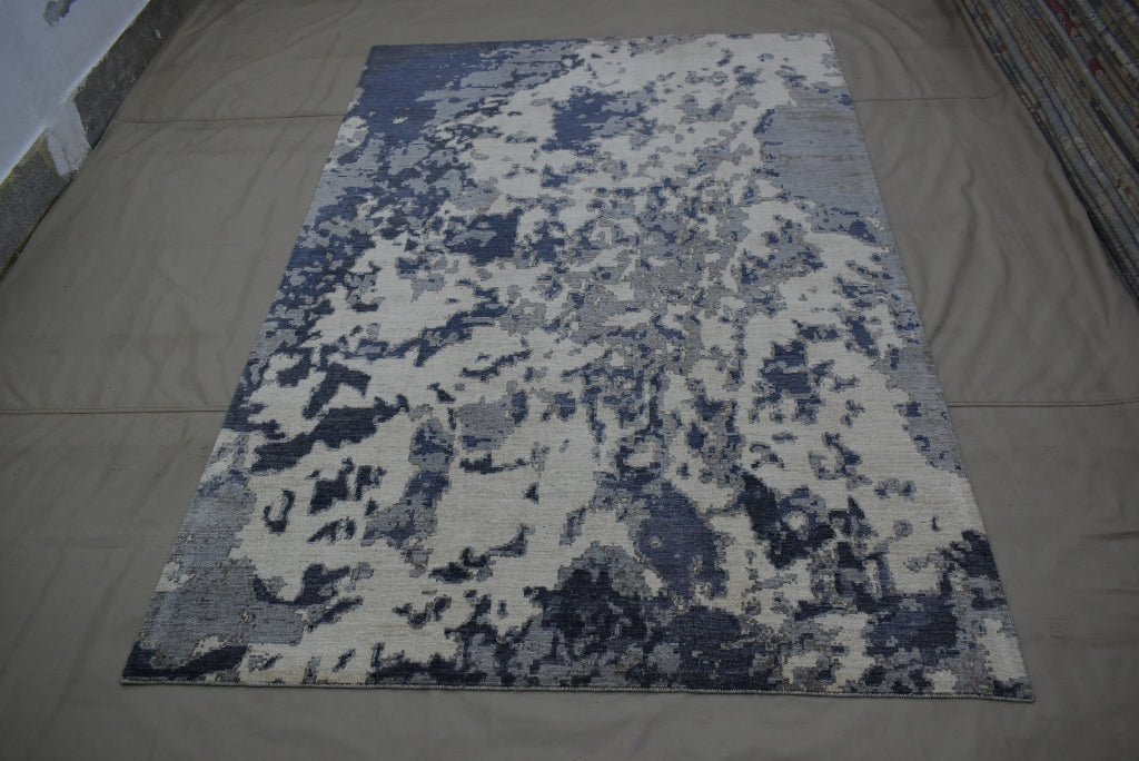 Contemporary Rug, Wool Rug, Multi Colored Area Rug, 6x9