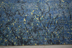 Blue Contemporary Rug, 9x12 Area Rug, Afghanistan Rugs