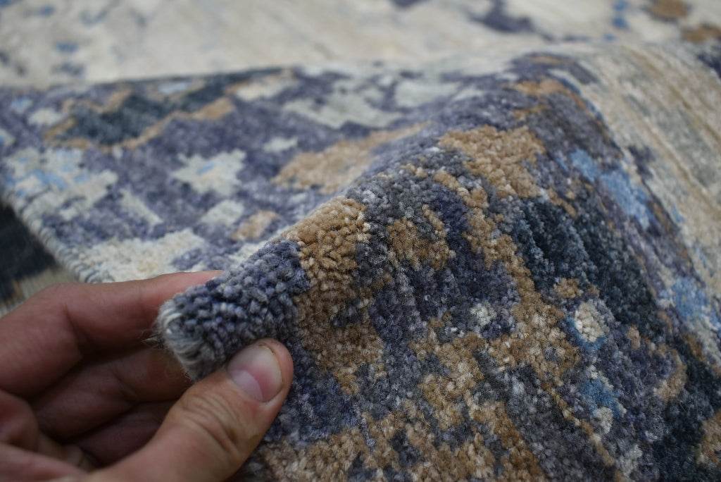 Contemporary Rug, Hand Knotted Rug, Natural Multi