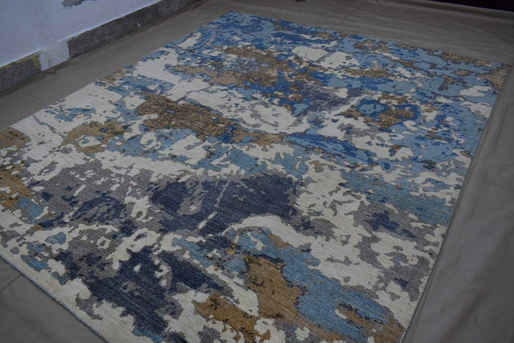 Multicolored Rug, Contemporary Rug, Hand Knotted Rug