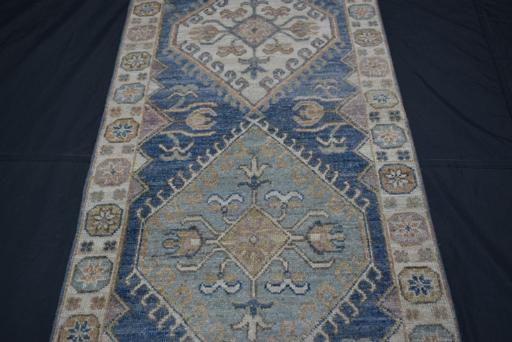 Oushak Runner Rug, Hand Knotted Wool Runner, 3x10 Runner