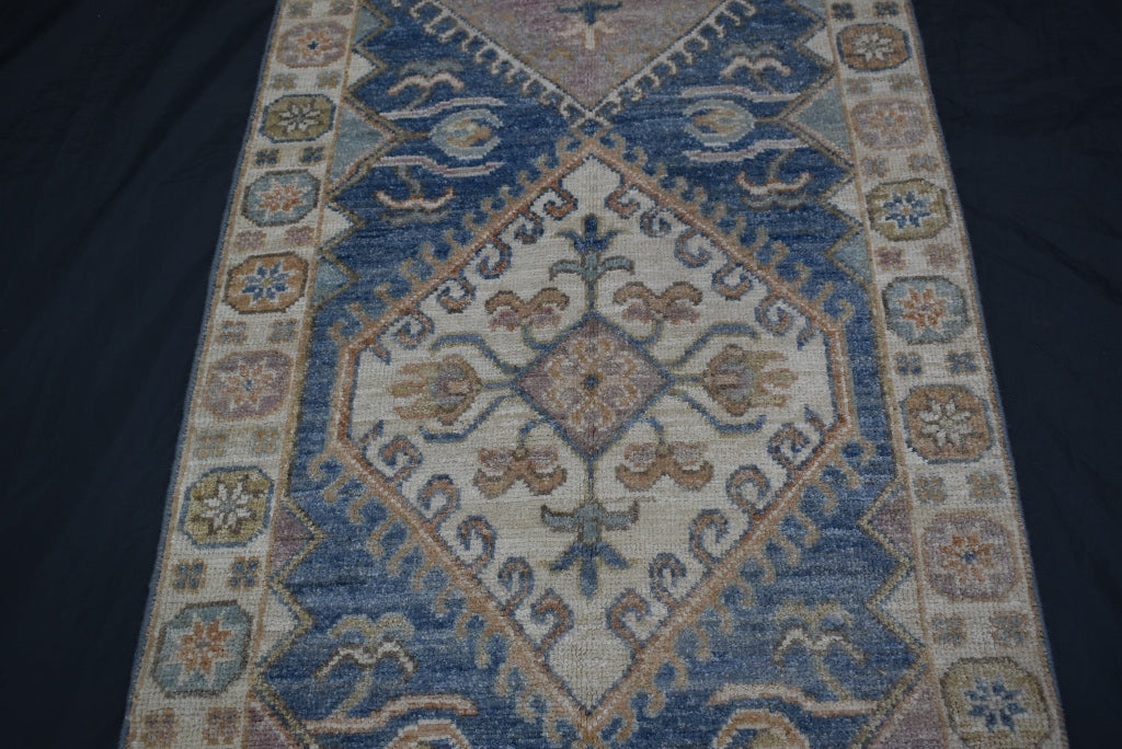 Oushak Runner Rug, Hand Knotted Wool Runner, 3x10 Runner