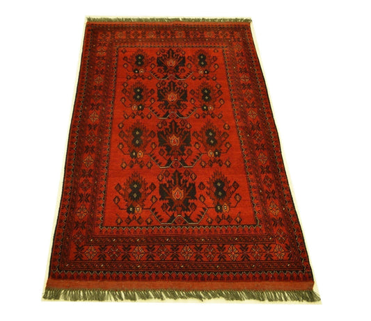 Red Rug, Khal Mohammadi Rug, Afghan Rug, Dining Room Rug Size, 3'3" x 5'0", Area Rug Sizes