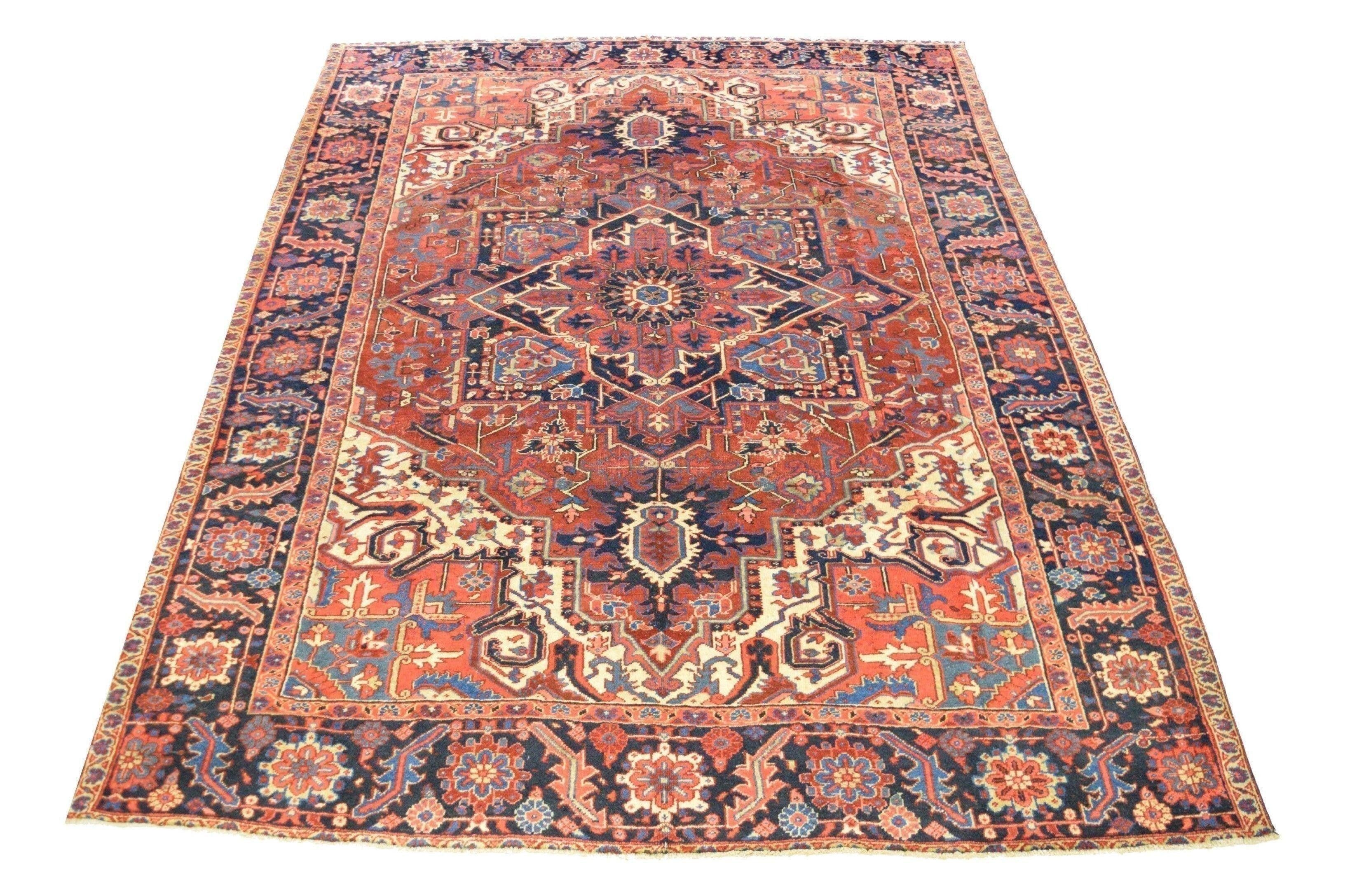 Heriz Rug, Persian Rugs, Colorful Area Rugs, 8x11 Rugs, Living Room Rugs