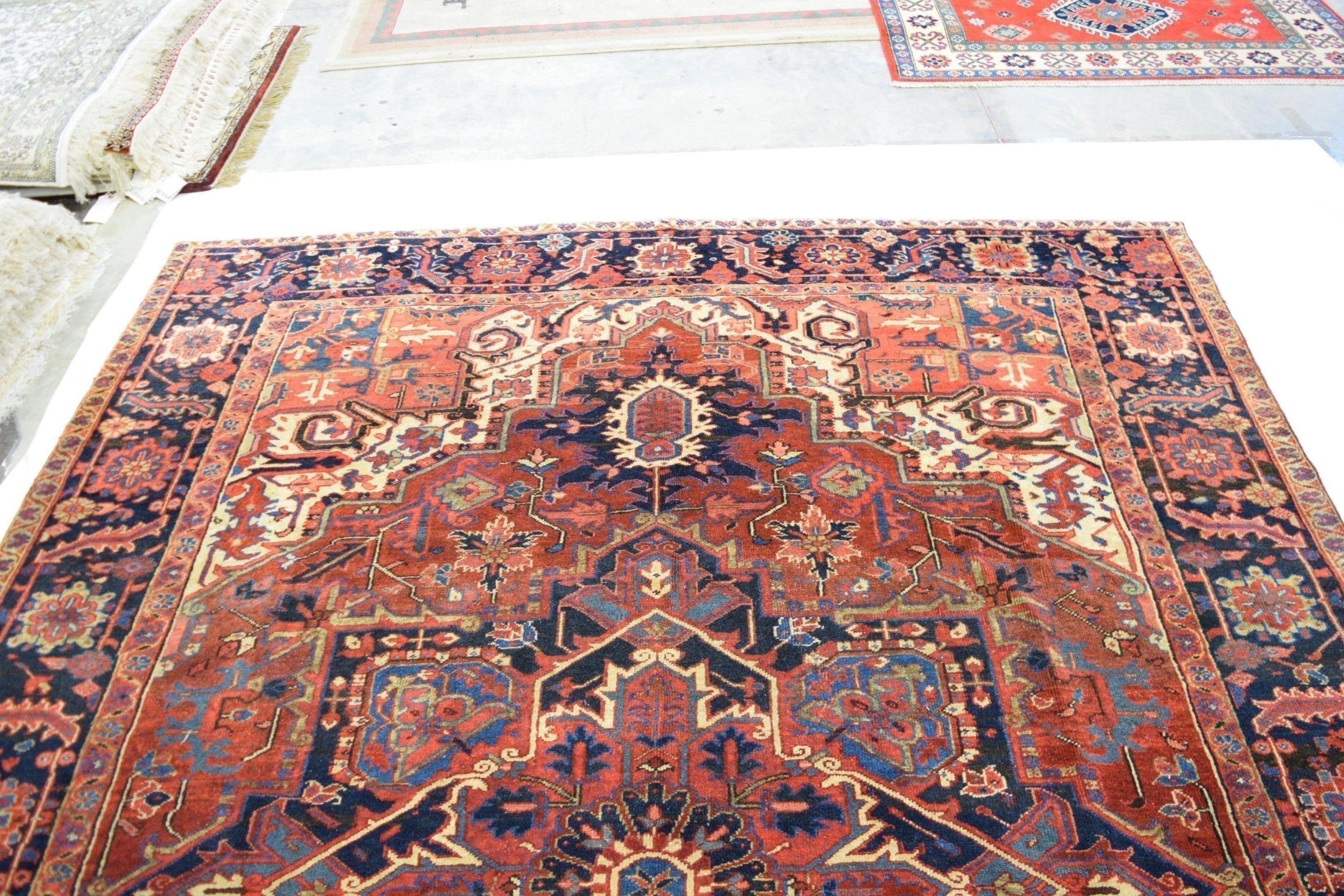 Heriz Rug, Persian Rugs, Colorful Area Rugs, 8x11 Rugs, Living Room Rugs