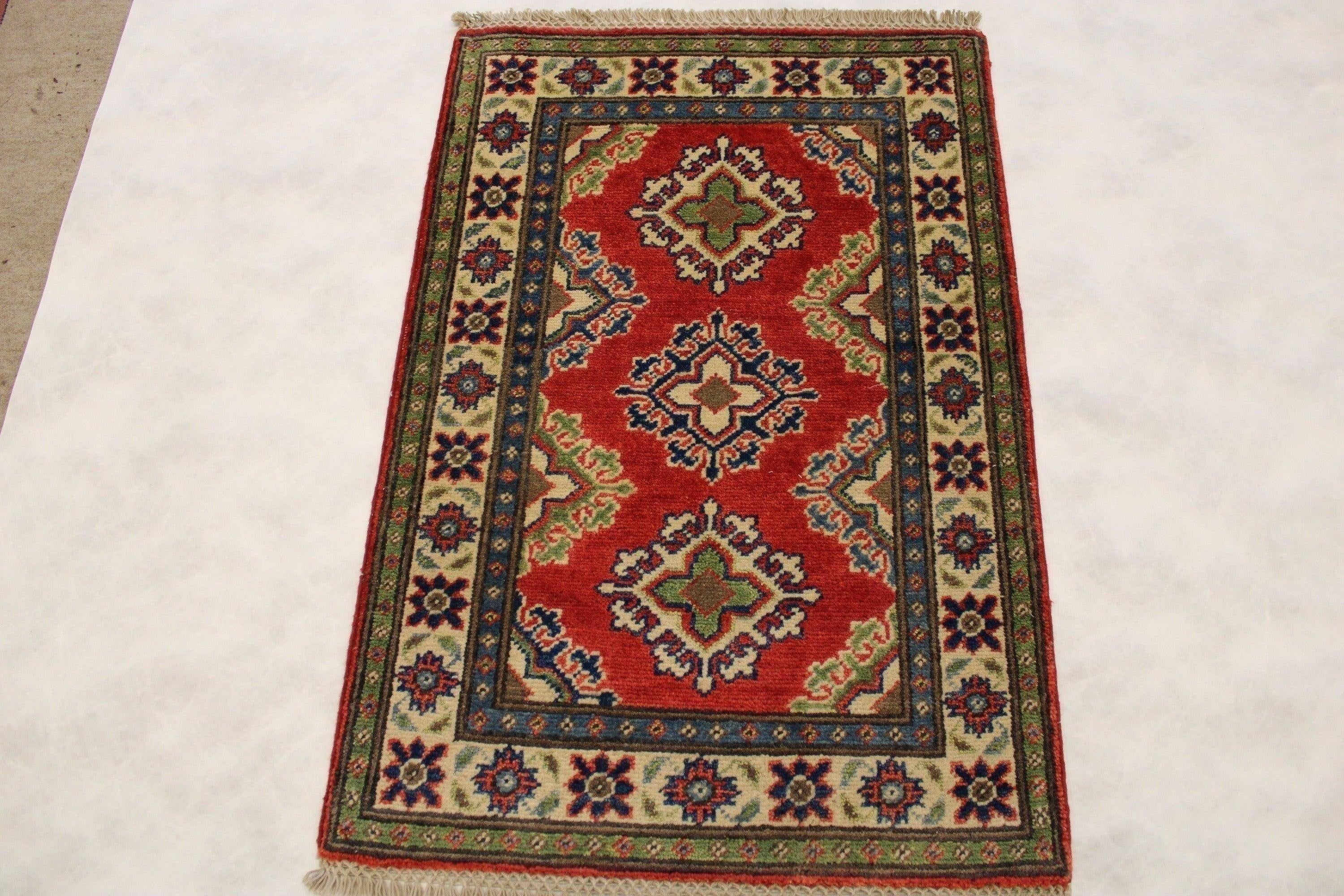 kazak rug, tribal rug, red rugs for living room, 2x3 area rugs, traditional rugs